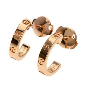 Cartier Mini Love Earrings in 18K Pink Gold for Women